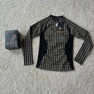 Goldbergh Starlet Base Layer Thermal Top XS Small NWT Black Brown Stars